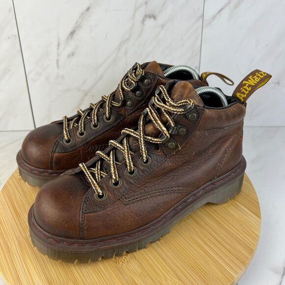 Dr. Doc Martens 8287 Made In England Mens Size 7 Brown Leather Work Boots Shoes - Picture 3 of 8
